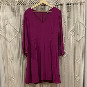 Chelsea28 Fuchsia V-Neck Dress